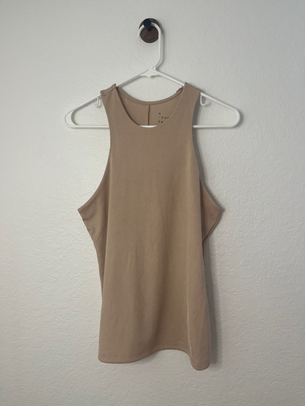 a new day Ribbed Tank Top - Taupe